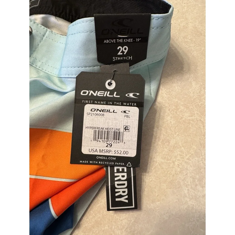 O'Neill Mens Hyperfreak Heist Line Swim, Boardshorts Blue Size 29 NWT $52 C4